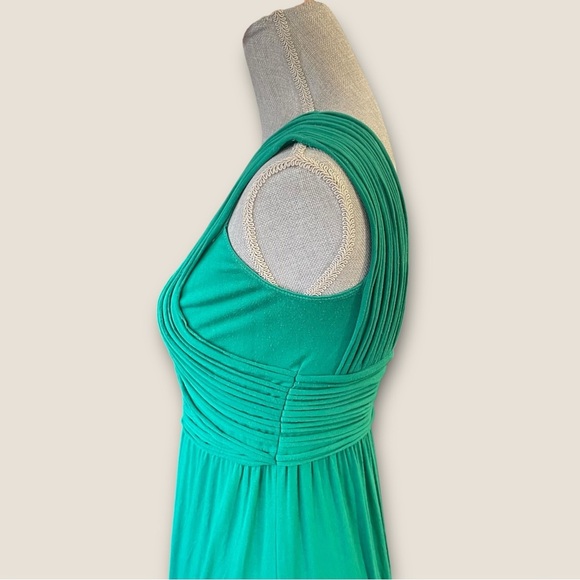 Max Studio Green Sleeveless Pleated Bodice Maxi Dress Size Small - Picture 5 of 11